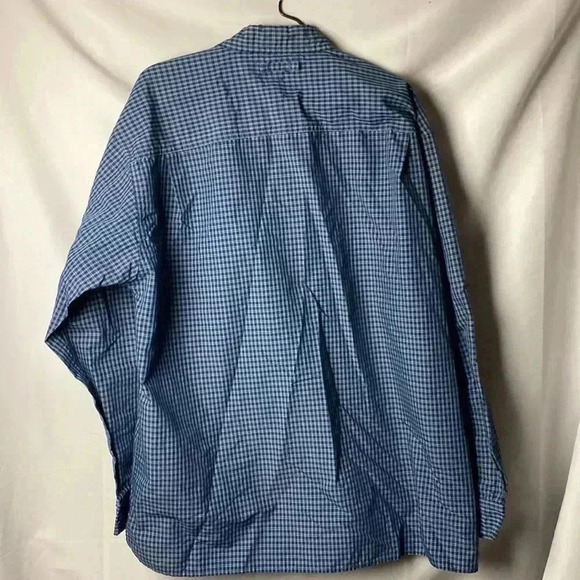 TERRAIN BY WRANGLER MENS SIZE XL BLUE BLACK PLAID LONG SLEEVE SHIRT - Picture 8 of 10